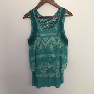 Free People Aztec Print Knit back tank top